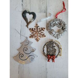 Metal variety ornaments snowflake tree heart Santa wreath Xmas set